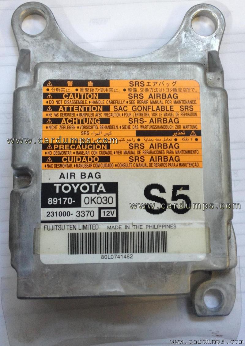 Toyota Fortuner airbag 93c56 89179-0K030 Fujitsu Ten 231000-3370