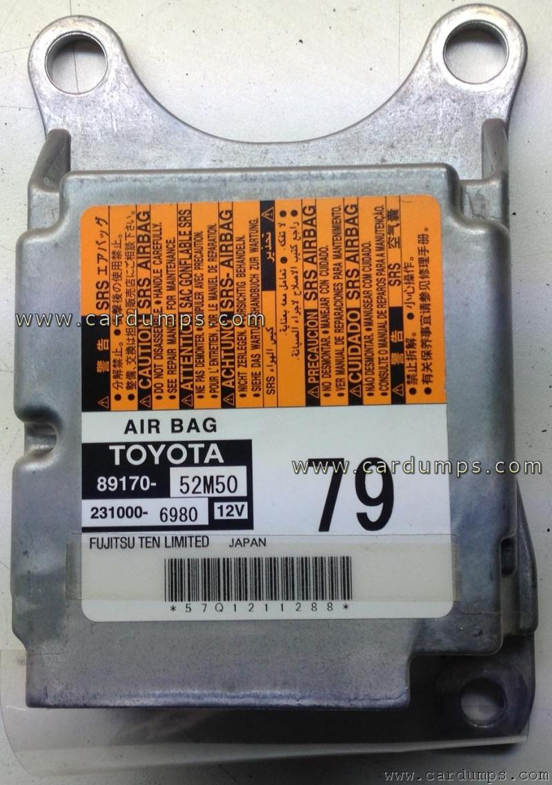 Toyota Yaris 2012 airbag 93c66 89170-52M50 Fujitsu Ten 231000-6980