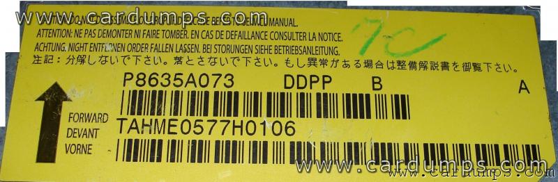 Mitsubishi Lancer X 2007 airbag 25640 TAHME0577H0106