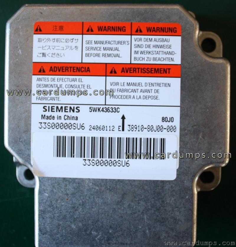 Suzuki SX4 airbag 95160 38910-80J00-000 Siemens 5WK43633C