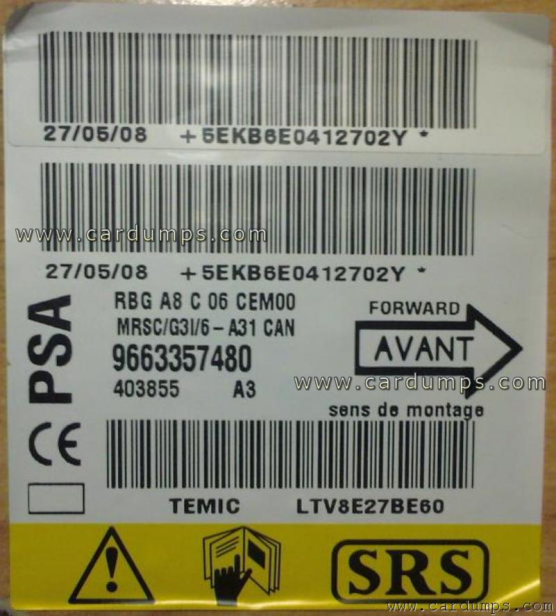 Citroen C3 airbag 95160 96 633 574 80