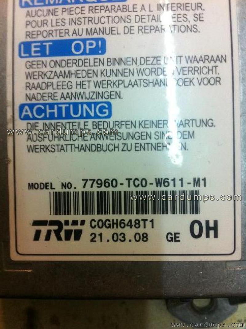 Honda Accord airbag 95640 77960-TC0-W611-M1