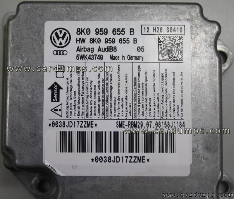 Audi A4 airbag 95320 8K0 959 655 B Siemens 5WK43749