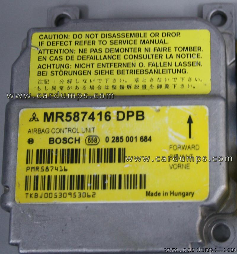 Mitsubishi Colt airbag MC9S12DX64 MR587416 DPB Bosch 0 285 001 684