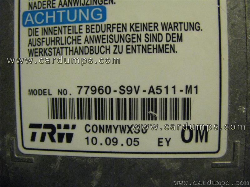 Honda Pilot 2006 airbag 95640 77960-S9V-A511-M1