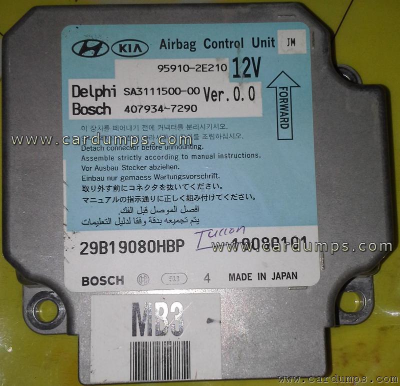 Hyundai Tucson airbag 9s12dt128b 95910-2E210 Delphi SA3111500-00 Bosch 407934-7290