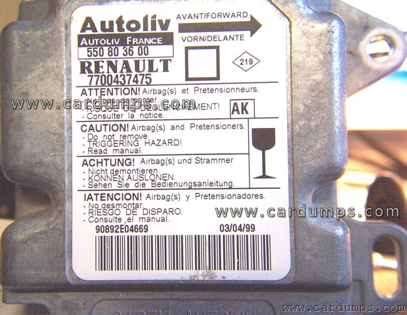 Renault Megane airbag 93c66 7700 437 475  Autoliv 550 80 36 00 v16