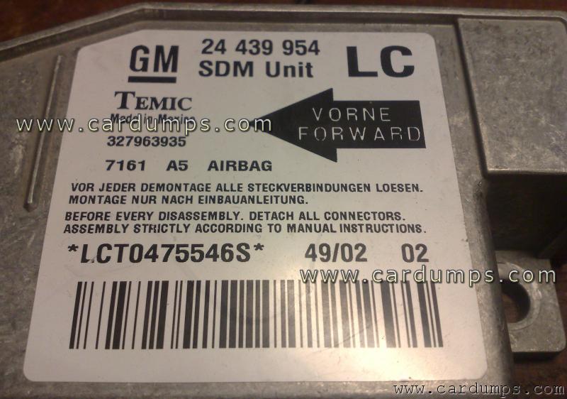 Opel Corsa airbag 68HC08AZ32 24 439 954 LC Temic