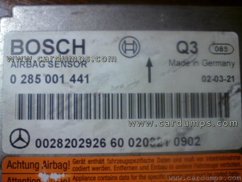 Mercedes E220 2002 airbag CR16MCT5VJE7 002820 29 26 Bosch 0 285 001 441