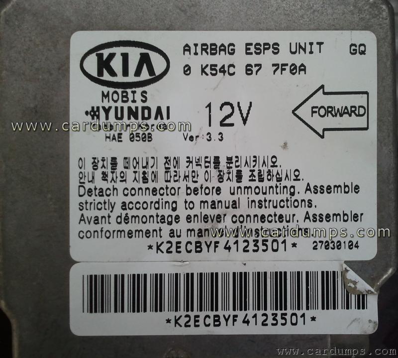 Kia Carnival airbag 68HC11E20 0 K54C 67 7F0A Mobis