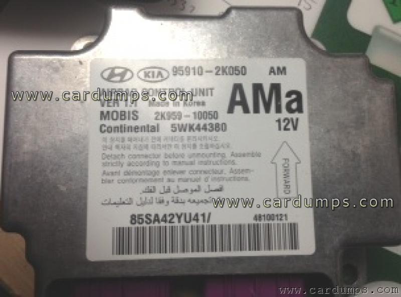 Kia Soul 2010 airbag 95640 95910-2K050 Mobis 2K959-10050 Continental 5WK44380