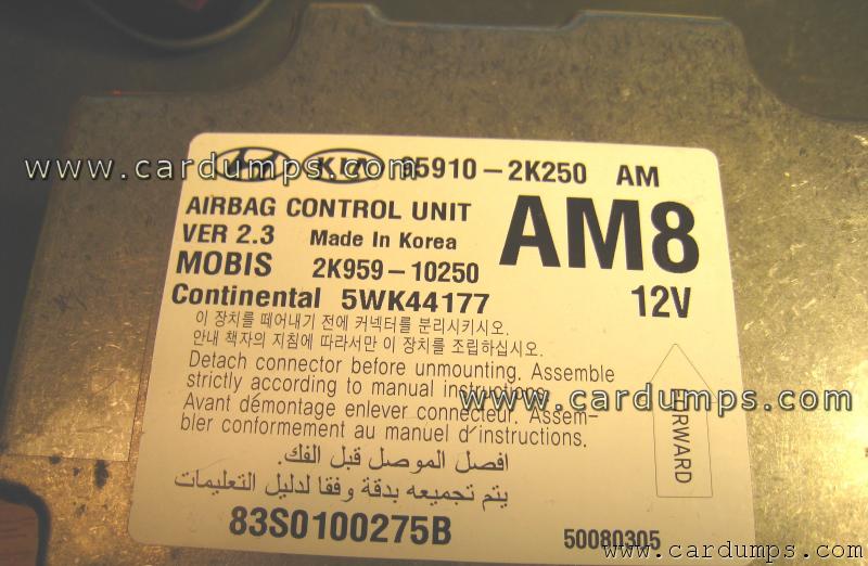 Kia Soul 2009 airbag 95640 95910-2K250 Mobis 2K959-10250 Continental 5WK44177