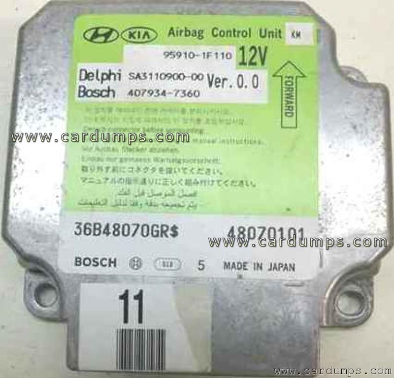 Kia Sportage airbag 9S12DG128E 95910-1F110 Delphi SA3110900-00 Bosch 407934-7360
