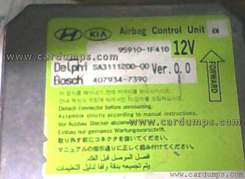 Kia Sportage airbag 9S12DG128 95910-1F410 Delphi SA3111200-00 Bosch 407934-7390