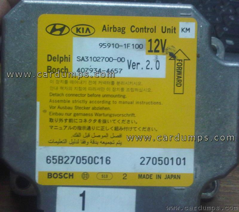 Kia Sportage 2006 airbag 9S12DG128 95910-1F100 Delphi SA3102700-00 Bosch 407934-4657