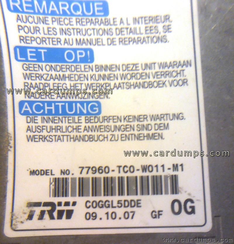 Honda Accord 2008 airbag 95640 77960-TC0-W011-M1