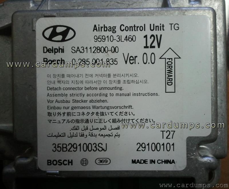 Hyundai Grandeur TG airbag 95320 95910-3L460 Delphi SA3112800-00 Bosch 0 285 001 835