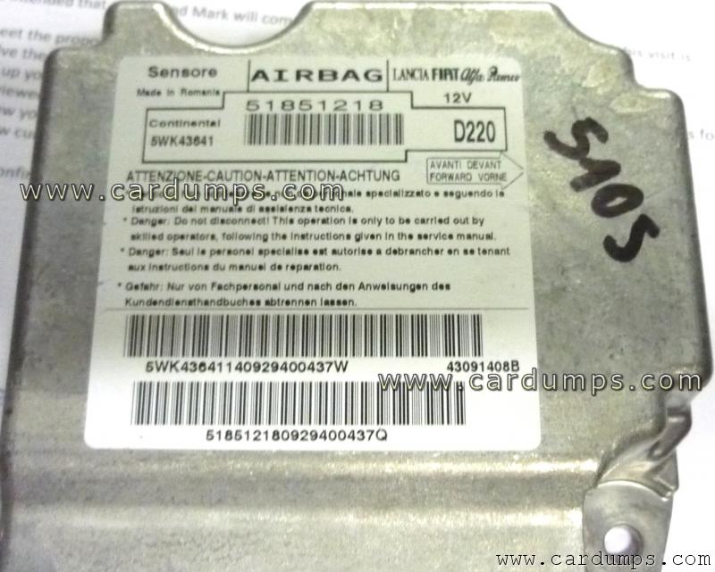 Fiat Bravo airbag 95320 51851218 Continental 5WK43641