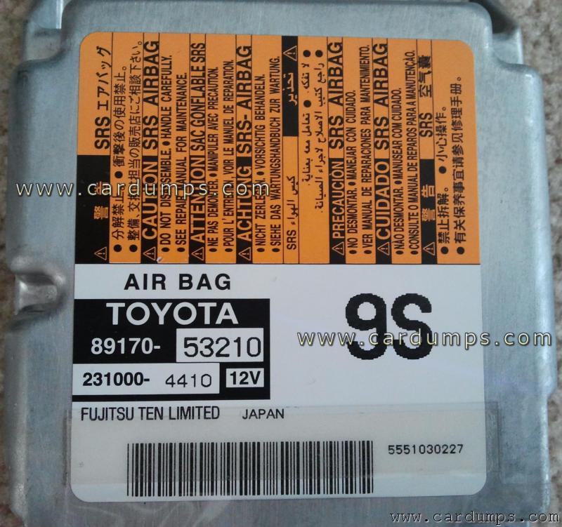 Lexus IS 250 2010 airbag 93c66 89170-53210 Fujitsu Ten 231000-4410