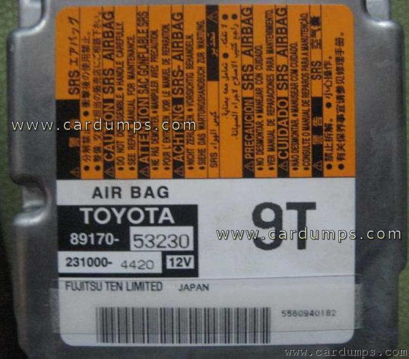 Lexus IS 250 airbag 93c66 89170-53230 Fujitsu Ten 231000-4420