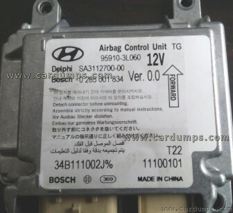 Hyundai Grandeur TG airbag 95320 95910-3L060 Delphi SA3112700-00 Bosch 0 285 001 834