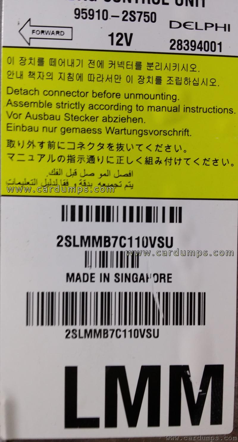 Hyundai IX35 airbag 25320 95910-2S750 Delphi 28394001