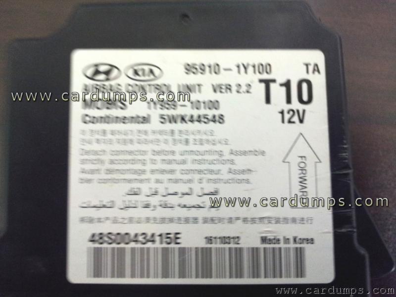 Kia Picanto airbag 25128 95910-1Y100 Mobis 1Y959-10100 Continental 5WK44548