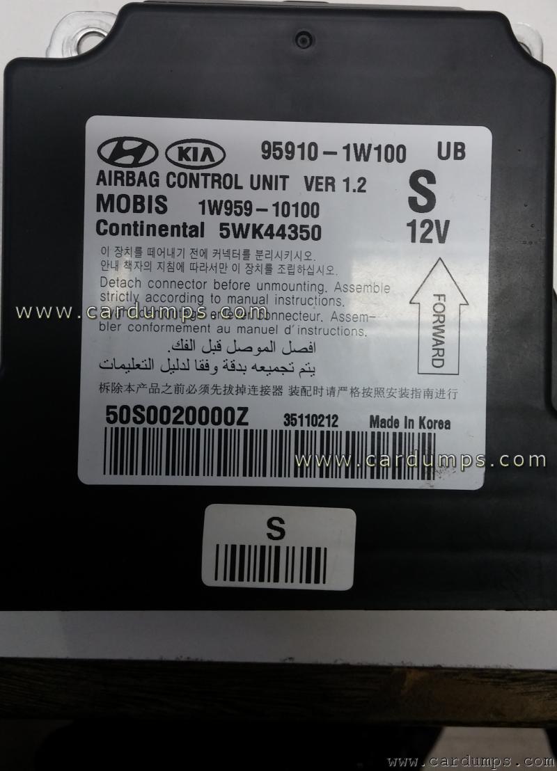 Kia Rio airbag 95128 95910-1W100 Mobis 1W959-10100 Continental 5WK44350