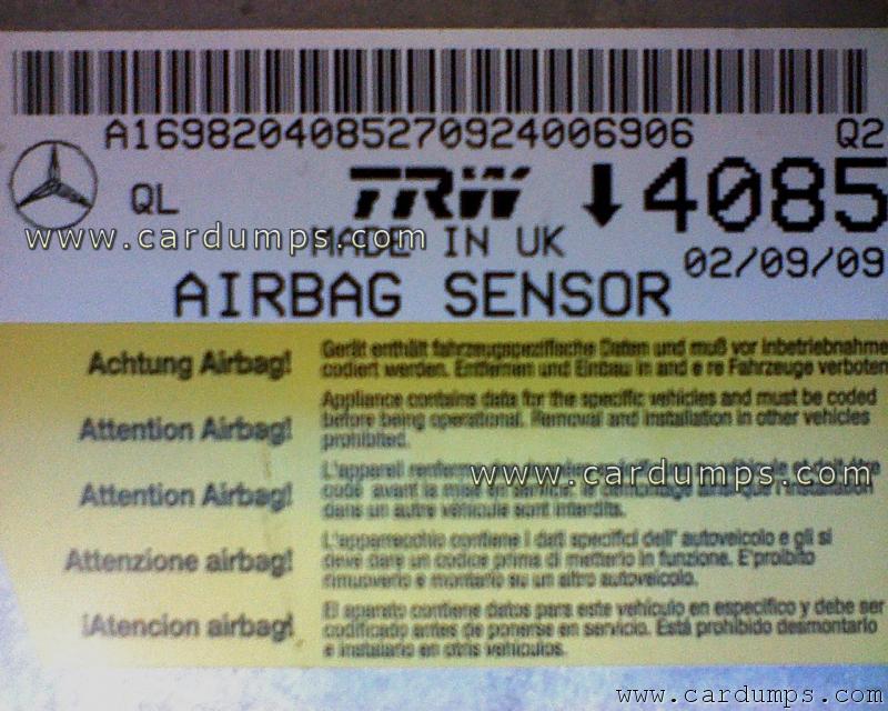 Mercedes W169 airbag 95320 A169 820 40 85  270924006906