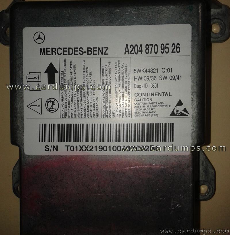 Mercedes W204 airbag 95640 A204 870 95 26 Continental 5WK44321