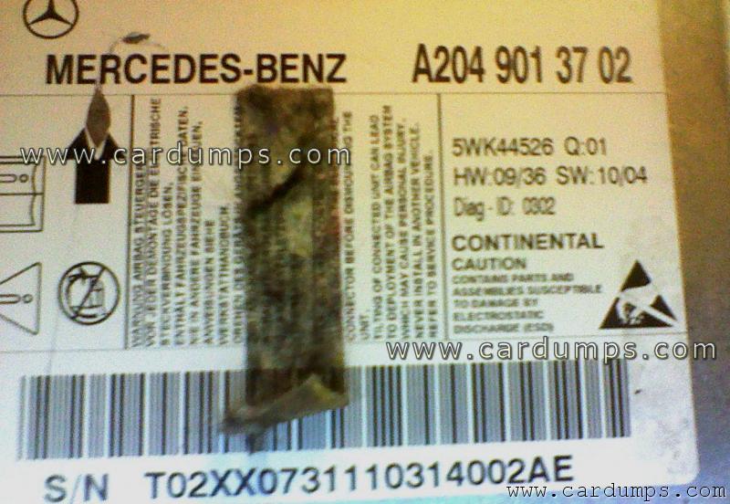 Mercedes W204 airbag 95640 A204 901 37 02 Continental 5WK44526