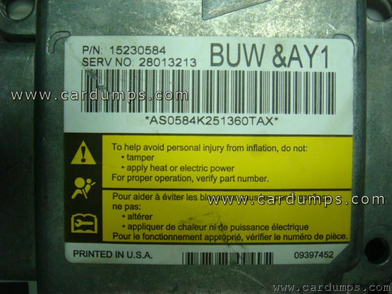 Buick Allure 2005 airbag 68HC908AS60A 15230584