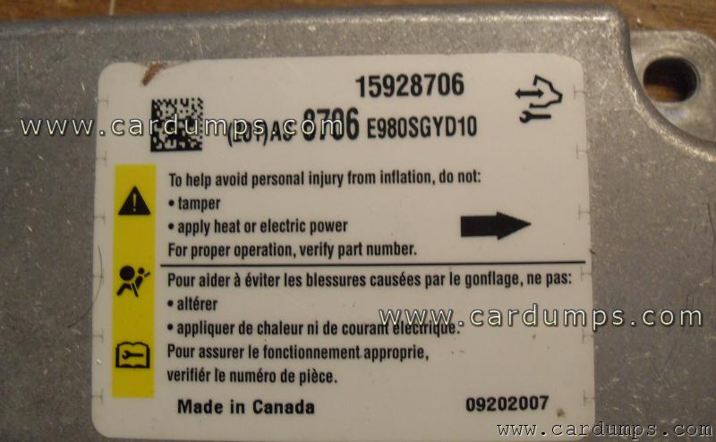 Buick Lucerne 2007 airbag 95320 15928706