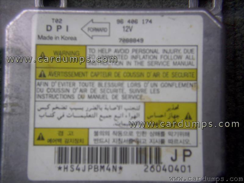 Chevrolet Aveo 2004 airbag 95080 96 406 174