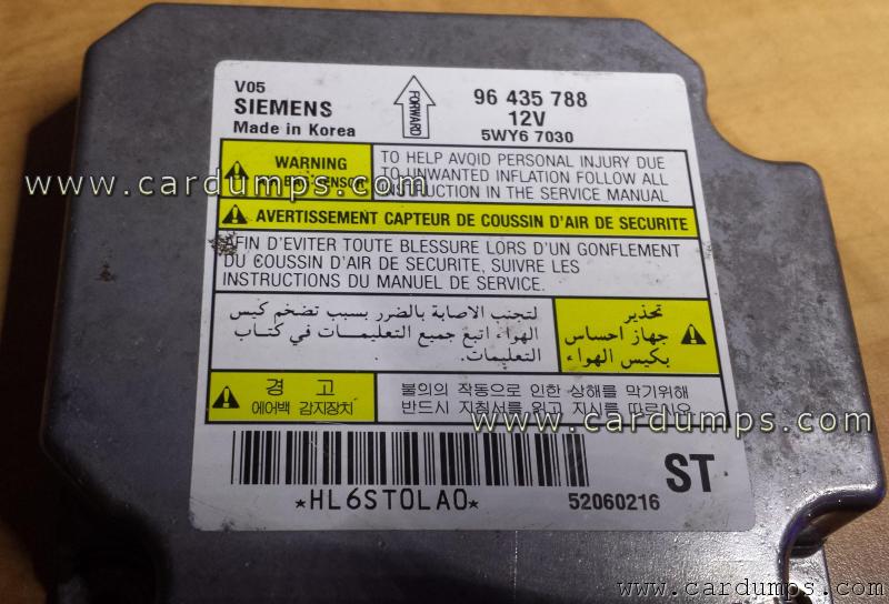 Chevrolet Epica airbag 95160 96 435 788 Siemens 5WY67030