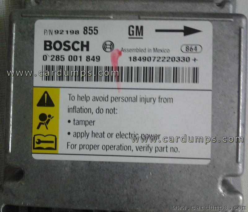 Chevrolet Lumina 2008 airbag 95160 92198855 Bosch 0 285 001 849