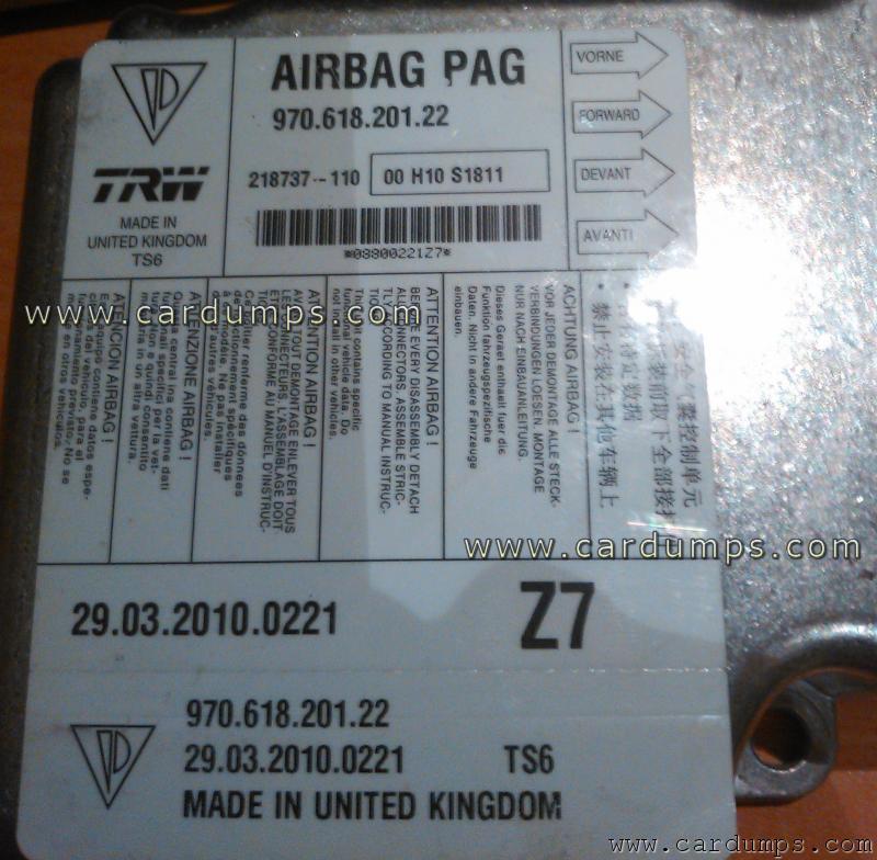 Porsche Panamera 2012 airbag 95640 970.618.201.22 TRW 218737-110