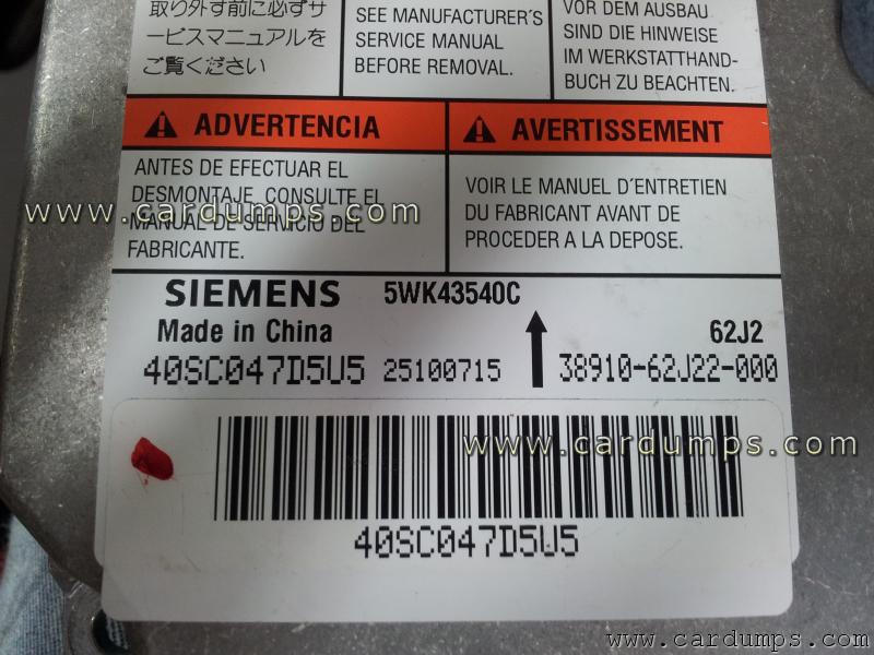 Suzuki Swift airbag 95160 38910-62J22-000 Siemens 5WK43540C