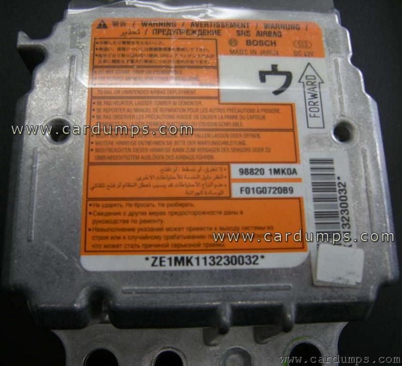 Infiniti M35h 2012 airbag 95640 98820 1MK0A Bosch F01G0720B9