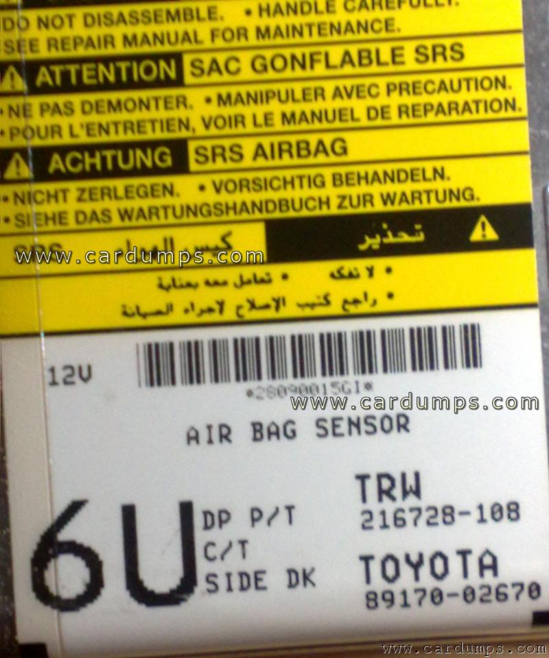 Toyota Corolla airbag 25040 89170-02670 TRW 216728-108