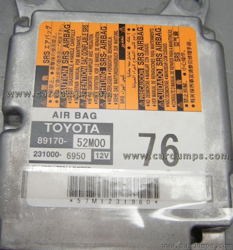 Toyota Yaris airbag 93c66 89170-52M00 Fujitsu Ten 231000-6950