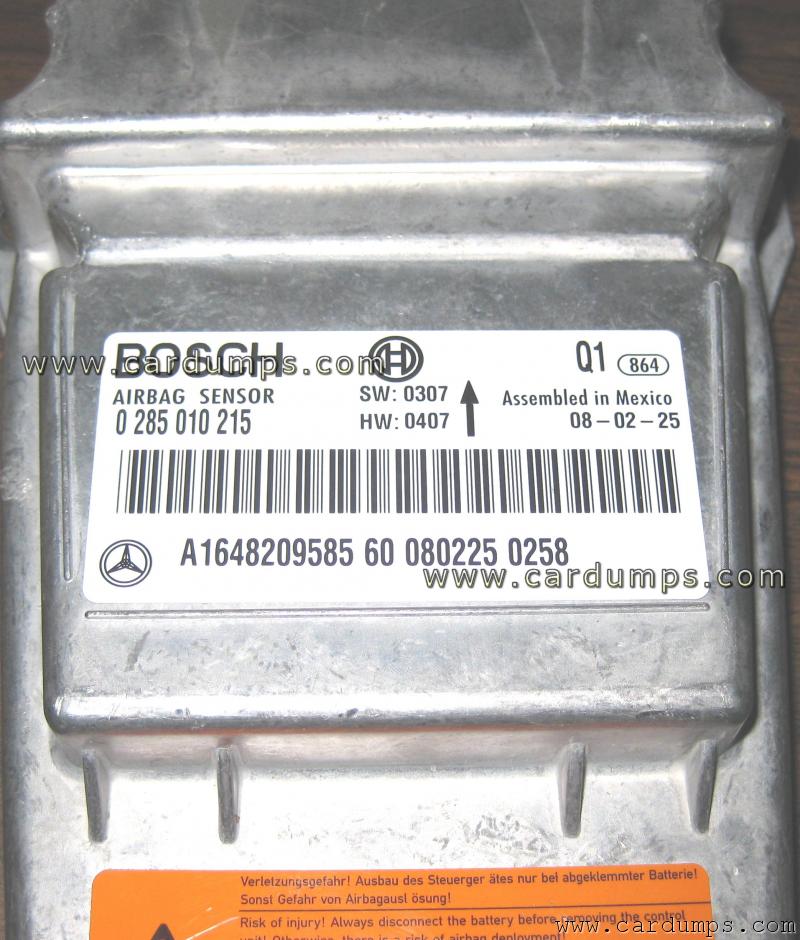 Mercedes W164 2008 airbag 95640 A164 820 95 85 Bosch 0 285 010 215