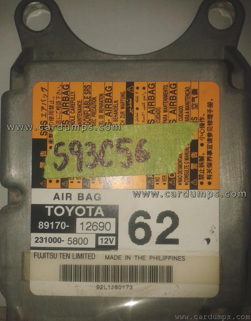 Toyota Corolla 2012 airbag 93c56 89170-12690 Fujitsu Ten 231000-5800