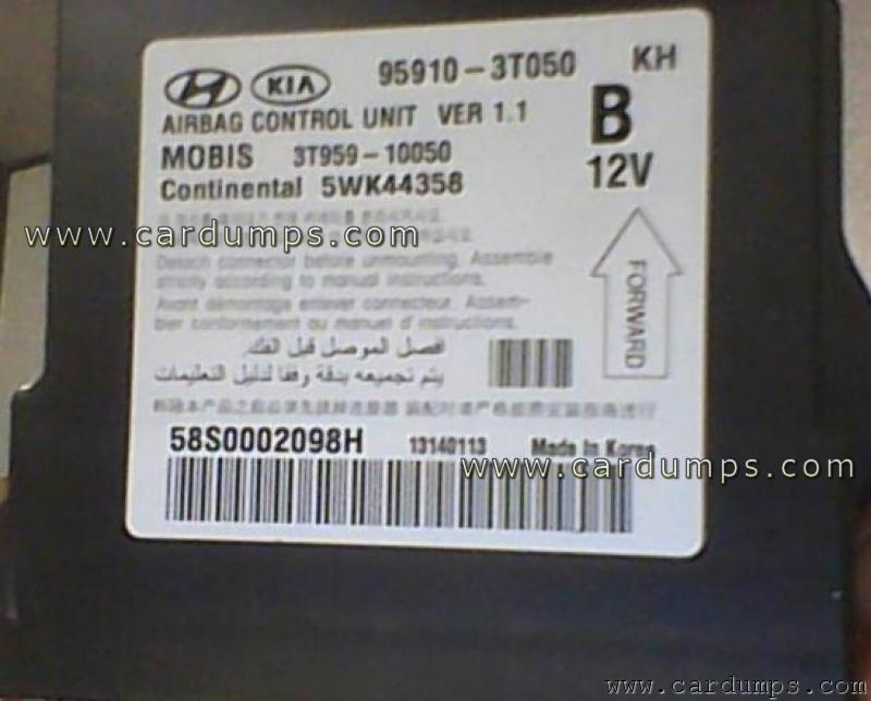 Kia K-9 airbag 95128 95910-3T050 Mobis 3T959-10050 Continental 5WK44358