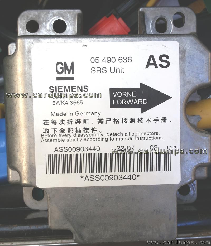 Opel Corsa airbag 908AZ32A 05 490 636 Siemens 5WK43565