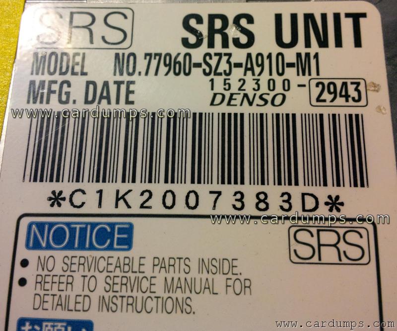 Acura RL 1999 airbag 93c46 77960-SZ3-A910-M1