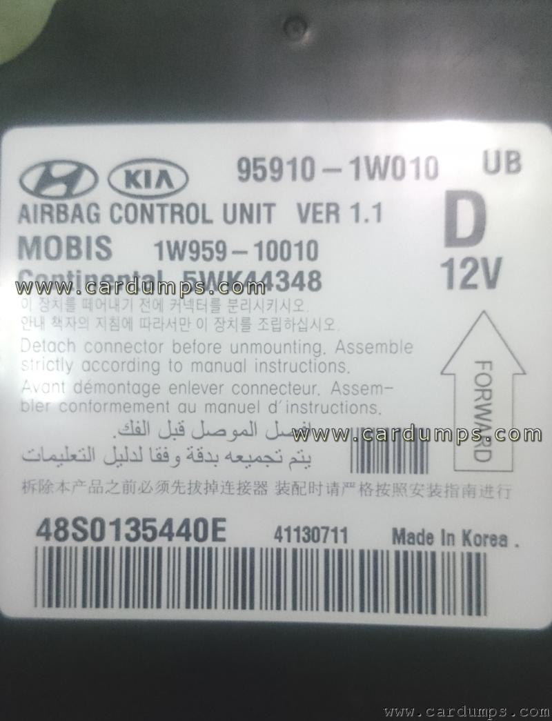 Kia Rio airbag 95128 95910-1W010 Mobis 1W959-10010 Continental 5WK44348