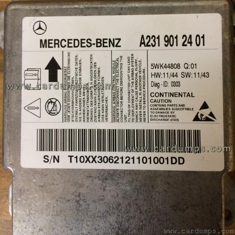 Mercedes R231 2013 airbag 95640 A231 901 24 01 Continental 5WK44808