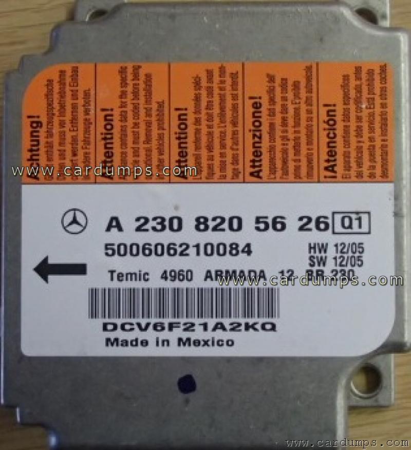 Mercedes R230 airbag 68HC912DG128 A230 820 56 26 Temic