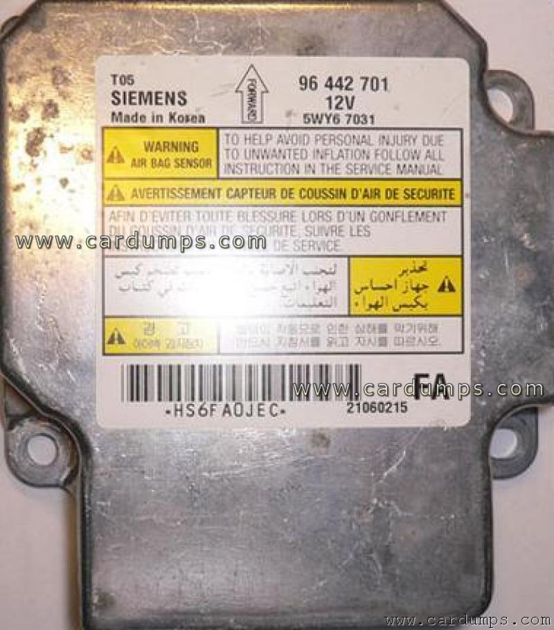 Chevrolet Aveo airbag 95160 96 442 701 Siemens 5WY67031